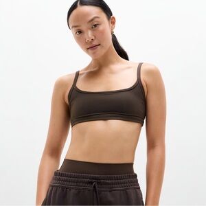 Athleta Square Neck Bra A-C NWT Large Truffle